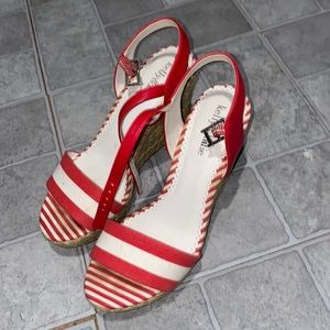 Kelly and Katie Peppermint red and white heels